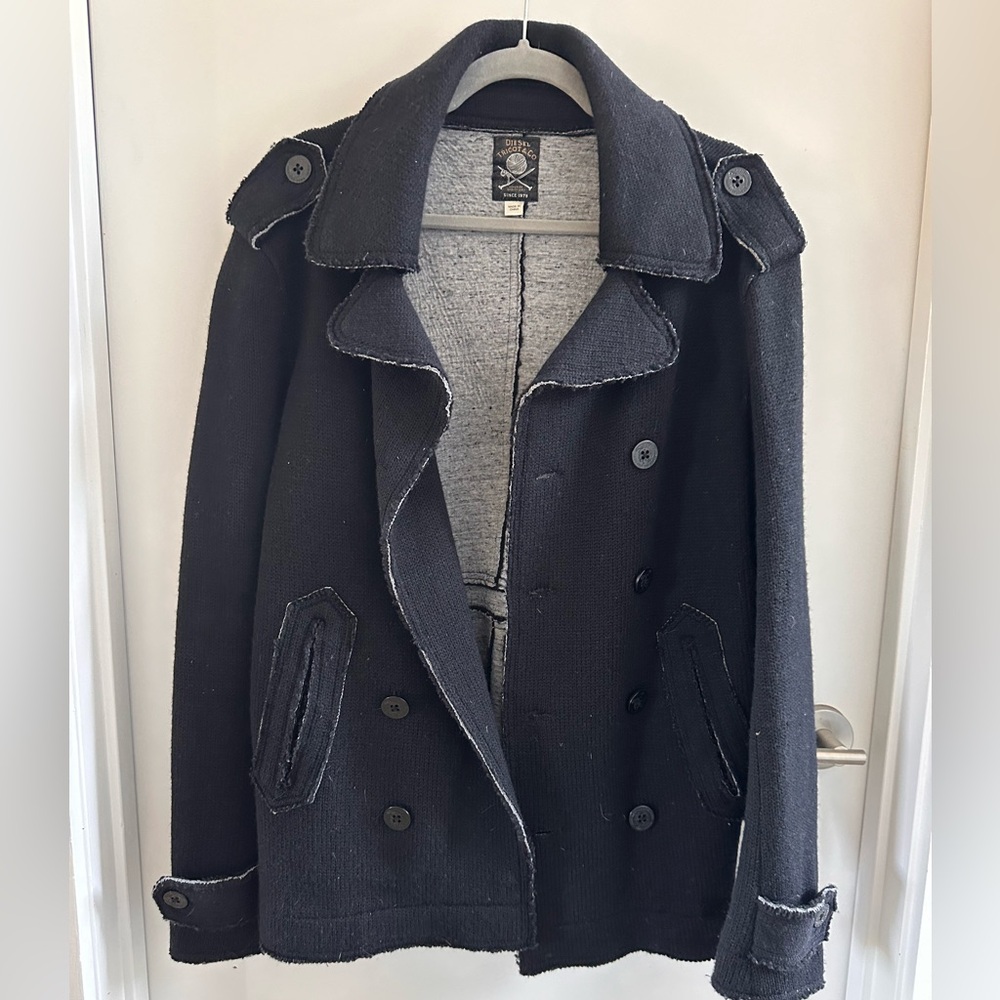 Diesel Tricot & Co knit sweater pea coat size Large